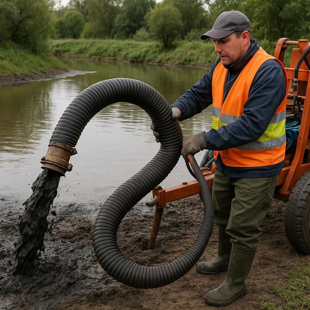 Очистка прудов и водоемов от ила в Зарайске