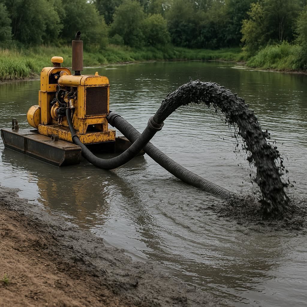 Очистка прудов и водоемов от ила в Зарайске